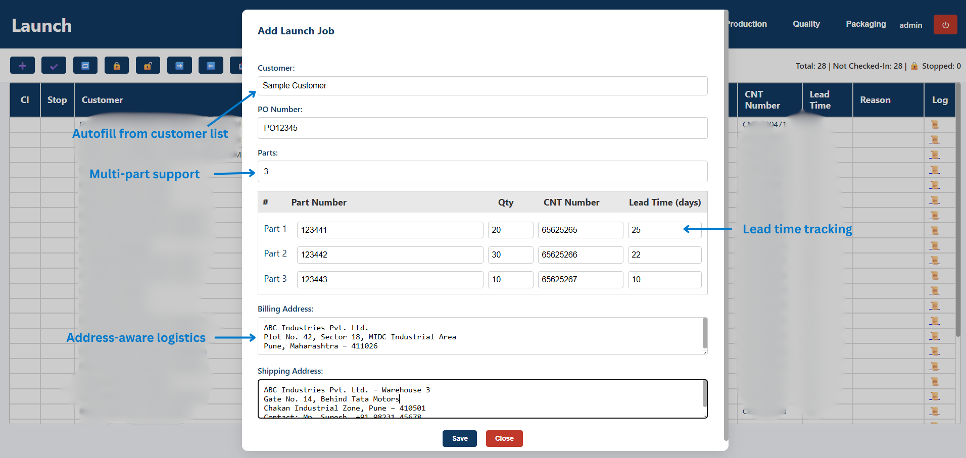 Data Entry Popup