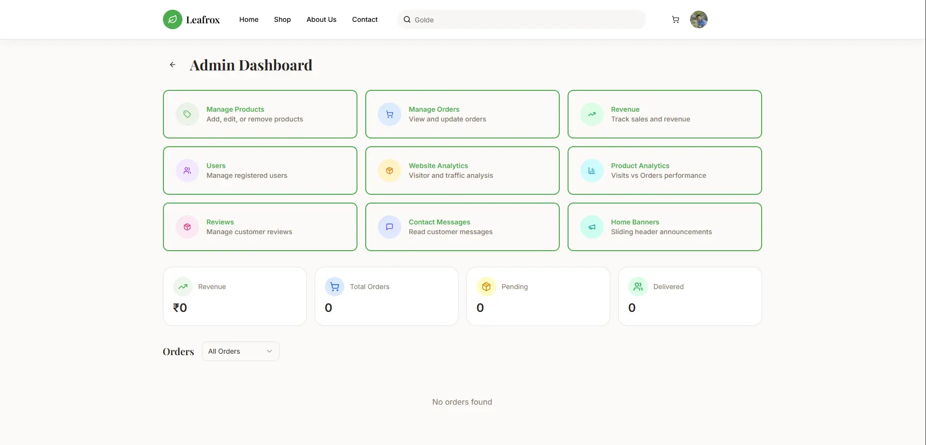 Leafrox Admin Dashboard