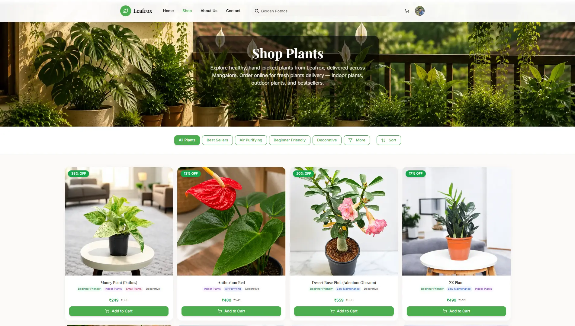 Leafrox Shop Page